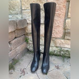 Stuart Weitzman Over the Knee Boots, black leather Sz 8.5 US
